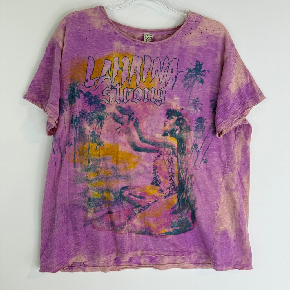 Magnolia Pearl Purple Tie-Dye 'Lahaina Strong' Short Sleeve Tee